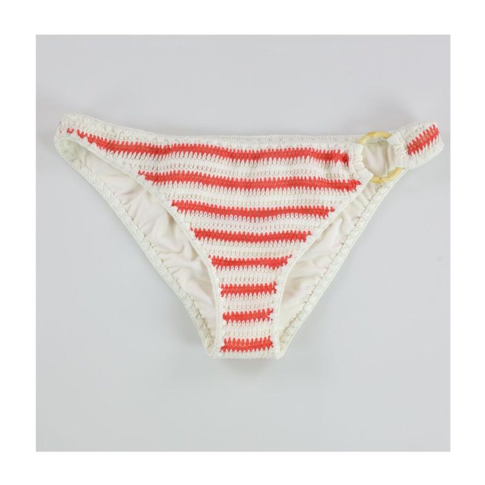 American Eagle Womens Two Tone Crochet Bikini Swim Bottom, White, M, DM